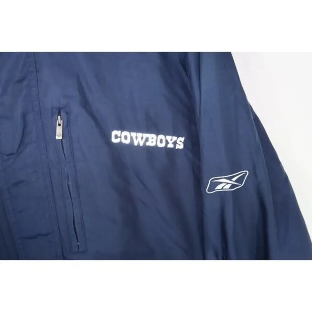 Vintage Reebok Label DALLAS COWBOYS On-Field Zippered 2XL Winter Hoodie‎ Jacket